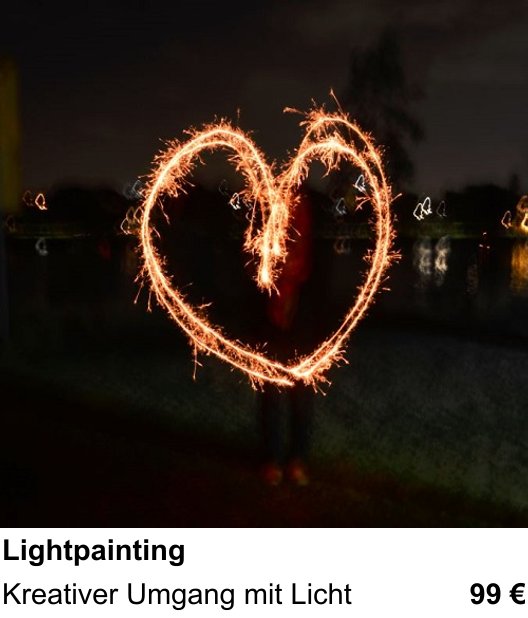 Fotografieren lernen in Darmstadt mit Lightpainting