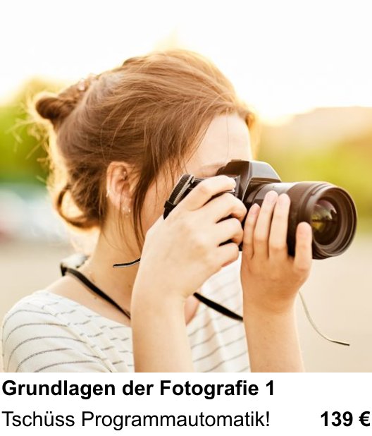 Fotografieren lernen in Darmstadt mit Raus aus der Programmautomatik