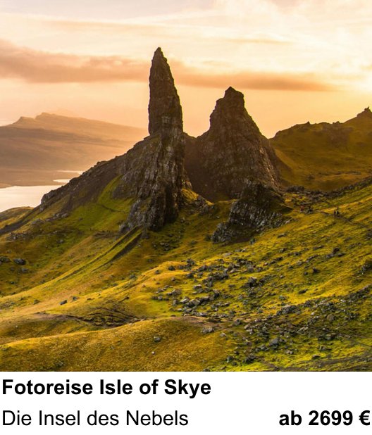 Technischer Foto-Workshop für Aufnahmen zu Fotoreise Isle of Skye: Die Insel des Nebels