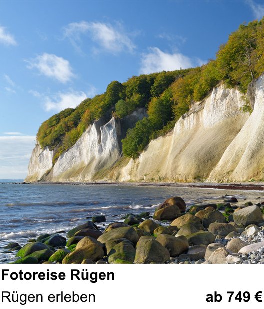 Technischer Foto-Workshop für Aufnahmen zu Fotoreise Rügen: Rügen erleben