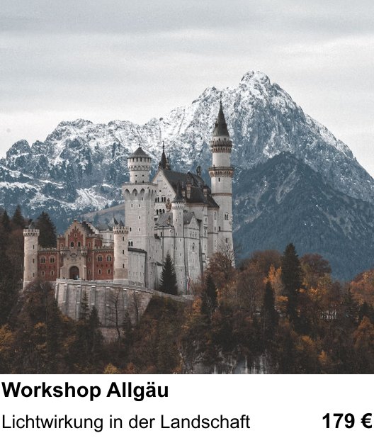 Technischer Foto-Workshop für Aufnahmen zu Workshop Allgäu: Lichtwirkung in der Landschaft
